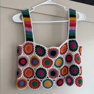 FARM Rio Multicolor Crochet Tank Top